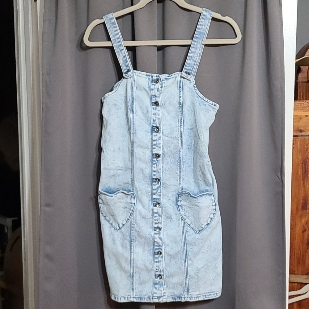 Black Heart acid washed demim dress size XS